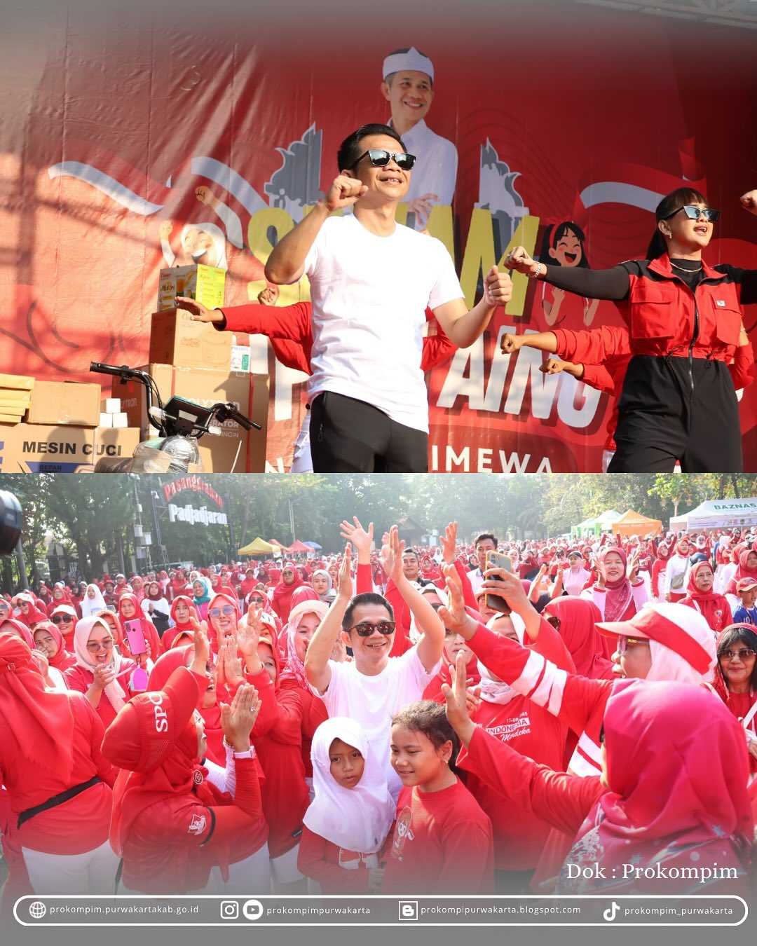 Purwakarta Gelar Senam Bersama Bupati Aing, Wujudkan Gaya Hidup Sehat dan Kebersamaan