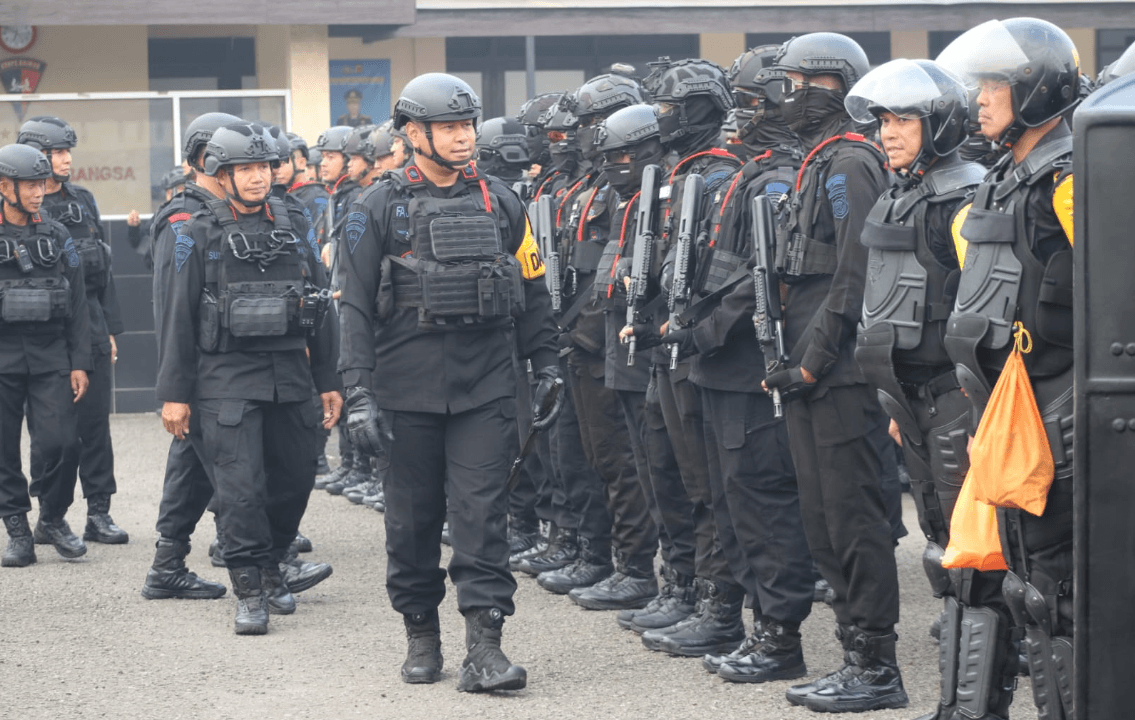 Satbrimob Polda Jabar Siapkan Pengamanan May Day 2026 Lewat Apel Gelar Pasukan