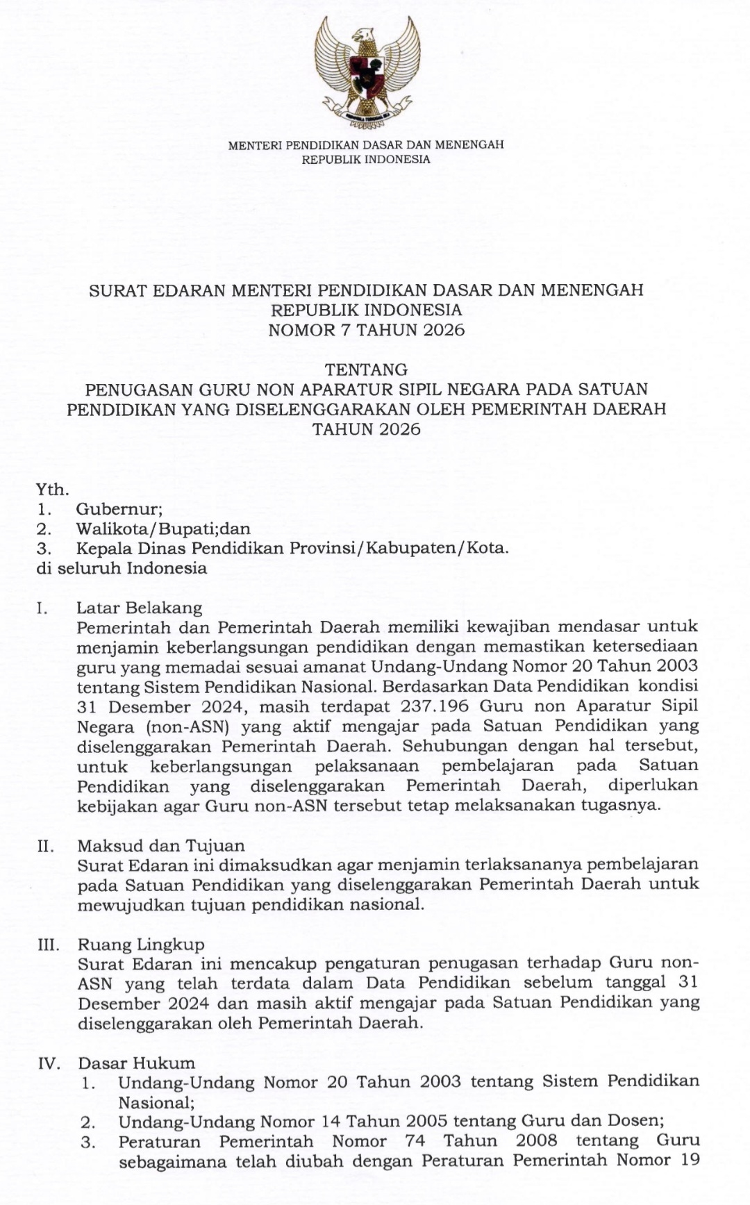 Kadisdik Jabar Apresiasi SE Mendikdasmen 2026, Ribuan Guru Non-ASN Kini Punya Kepastian Gaji