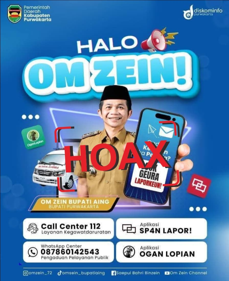 Layanan Lapor Warga Halo Om Zein Bukan dari Pemda Purwakarta, Bupati Tegaskan itu Hoax