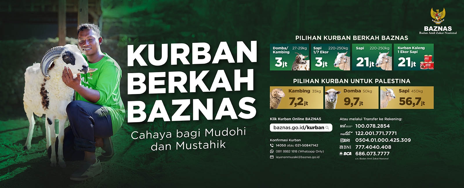 Bantu Krisis Kemanusiaan Palestina, Baznas Hadirkan Layanan Kurban Untuk Warga Terdampak Akibat Agresi Militer Israel