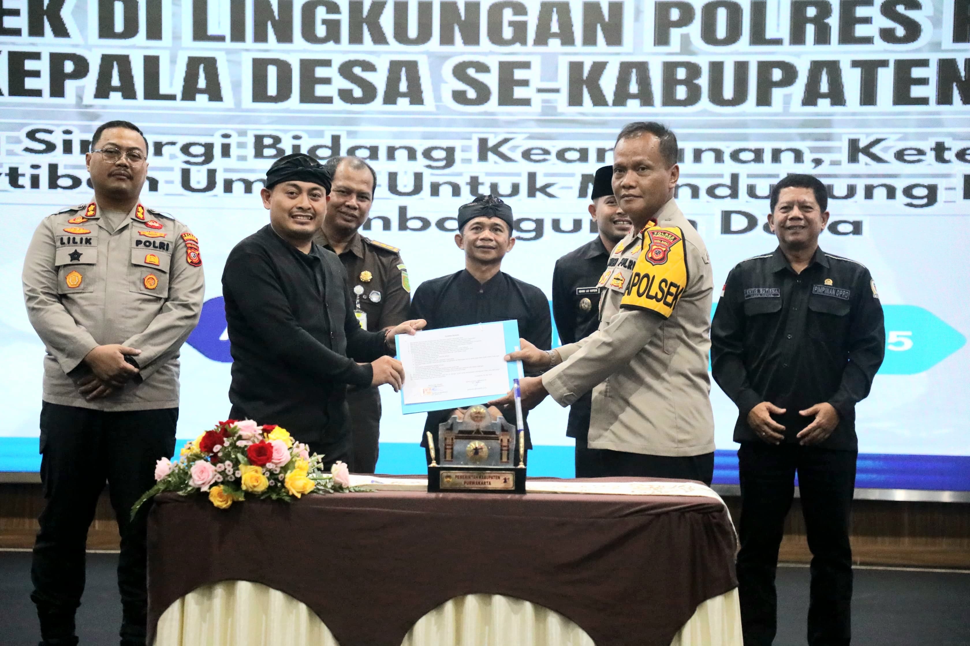 Jamin Keamanan Pembangunan Desa, Pemda Purwakarta Buat Komitmen Bersama Kepolisian dan Pemdes