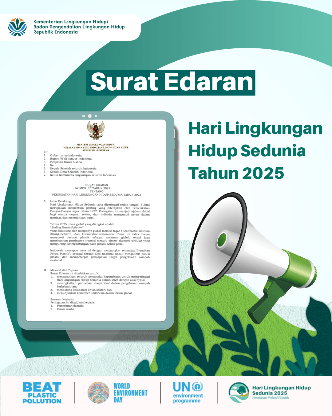 Peringatan Hari Lingkungan Hidup Sedunia 2025, KLH Terbitkan Surat Edaran: Hentikan Polusi Plastik!