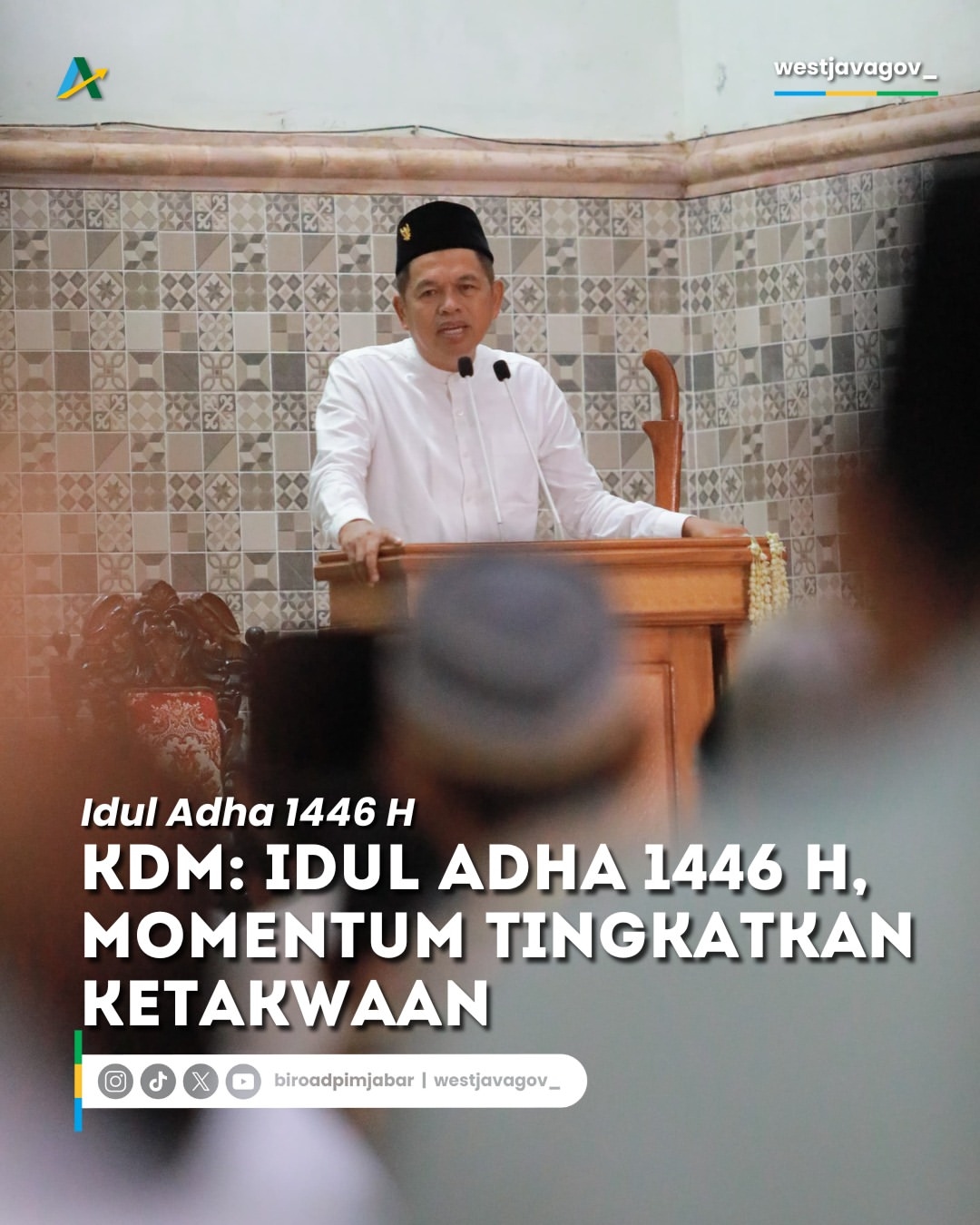 KDM Shalat Idul Adha 1446 H di Cirebon, Sebut Pengorbanan Ibrahim dan Ismail Jadi Refleksi Fenomena Remaja Nakal Saat Ini
