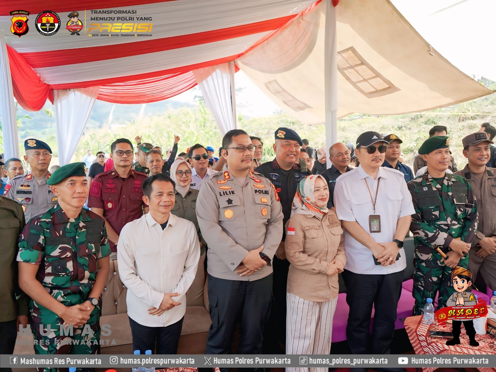 Bupati Om Zein Hadiri Panen Raya Jagung Serentak Kuartal II Tahun 2025 di Lahan Ketahanan Pangan Polres Purwakarta