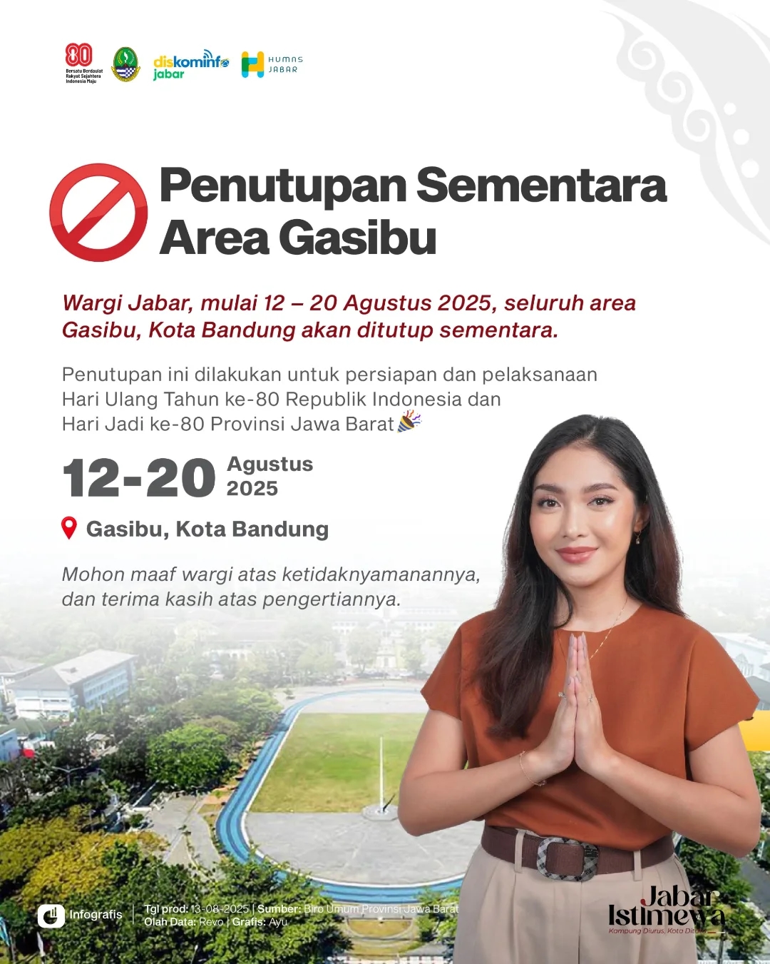 Tutup Gasibu Hingga 20 Agustus, Persiapan Perayaan HUT RI dan HUT Provinsi Jabar Ke-80 Jadi Alasan
