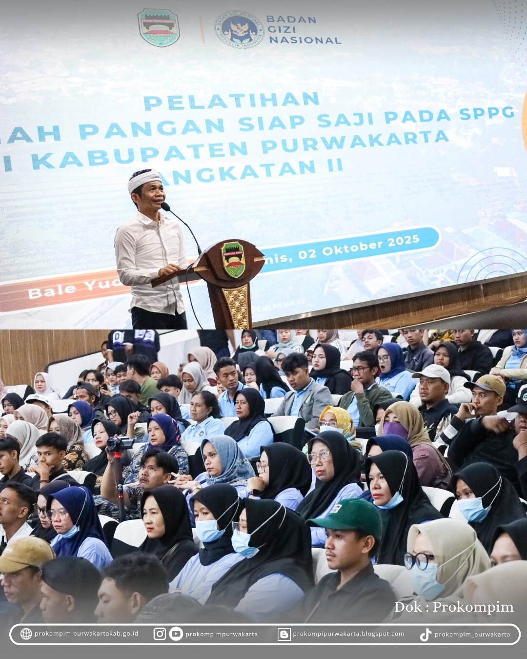 Gelar Pelatihan Kebersihan Makanan Bagi Ratusan Relawan Dapur SPPG, Om Zein: Optimis Program MBG di Purwakarta Berjalan Optimal